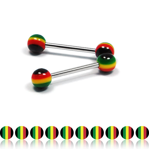 14G Acrylic Barbell-Jamaica