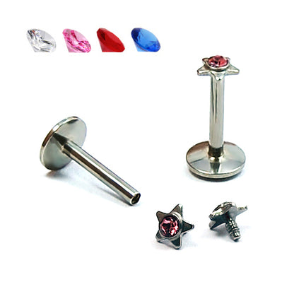 16G Labret, Star Monroe Jeweled- 316L S. Steel