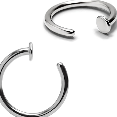 18g Steel Hoop w/Stopper -316L S. Steel