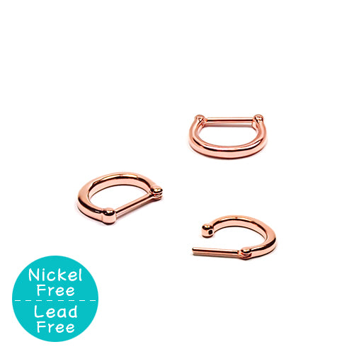 D Shape Septum Design - Rose Gold Steel