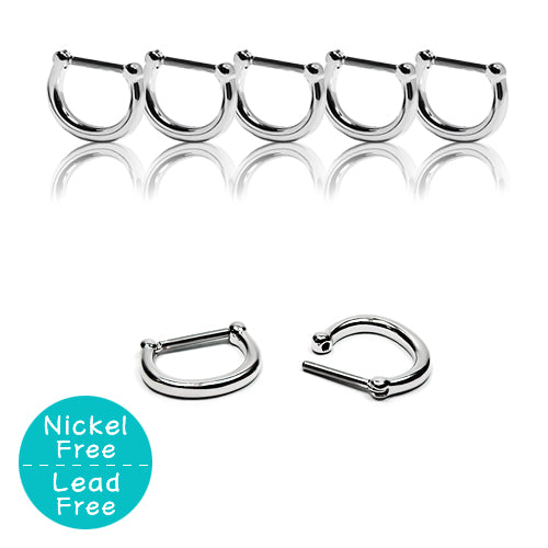 Plain Steel D Septum Design - 316L S. Steel