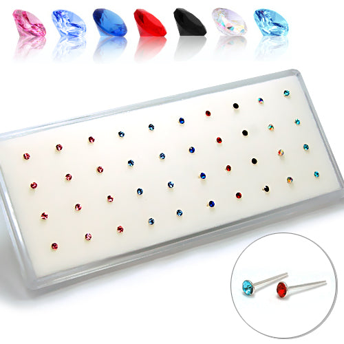 925 Silver Straight End Color Gem 22G-40pcs/pack Price