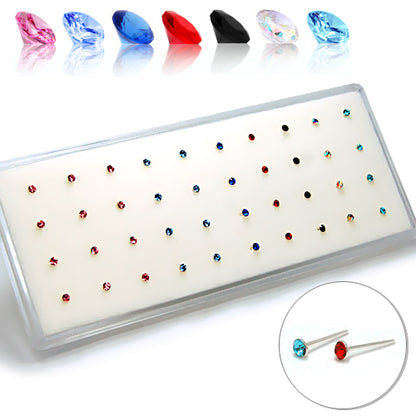 925 Silver Straight End Color Gem 22G-40pcs/pack Price