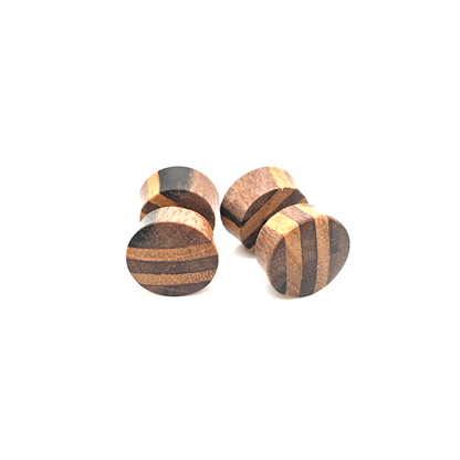 Wood Fake Plug 10mm, Stripes