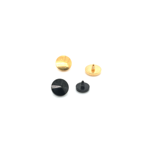 1.6mm(14G) Dermal Black Shinny Convex Anchor Top-Black Steel