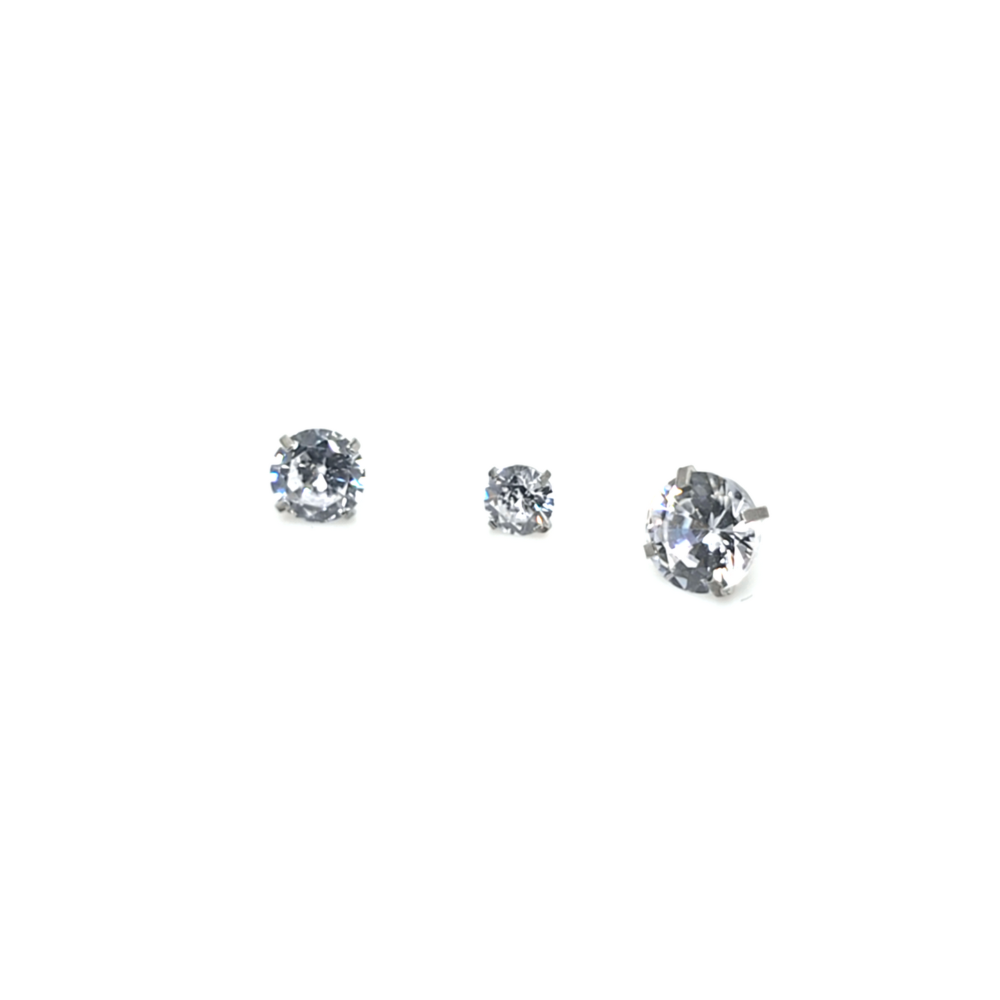 1.6mm(14G) Dermal Anchor Top, CZ Prong Set- 316L S. Steel