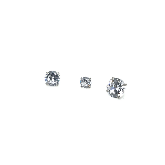 14G Dermal Anchor Top, CZ Prong Set -316L S. Steel