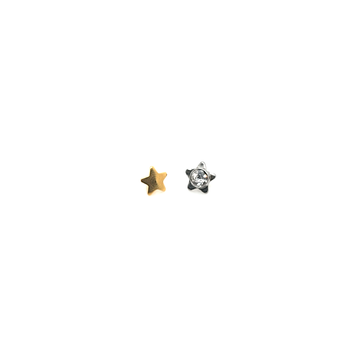 1.6mm(14G) Star Dermal Anchor Top- Gold Steel