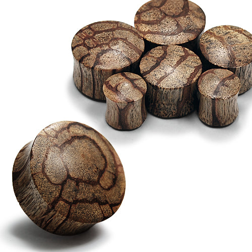 Wood Solid Plug- Lt.Brown Tiger Wood