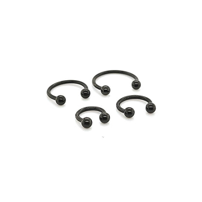 18G CBB Horseshoe, Ball-Black Steel