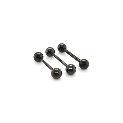 14G 3,4 &5mm Ball Nipple Barbell-Black Steel