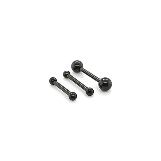 14G Short Barbell-Black Steel