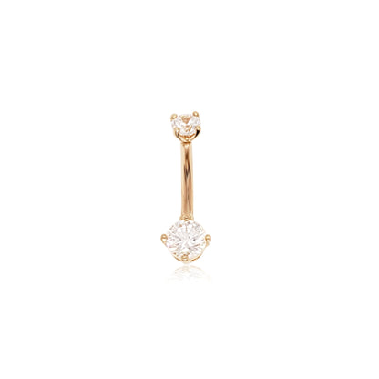 14K Gold - 16G CZ Set Rook/Curved Jewelry