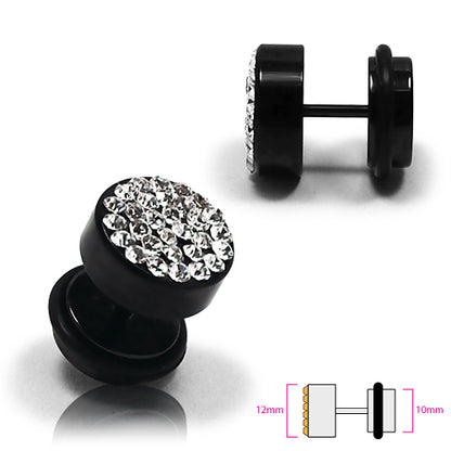 16G 6G~7/16" Fake Barbell, Ferido-Black Steel