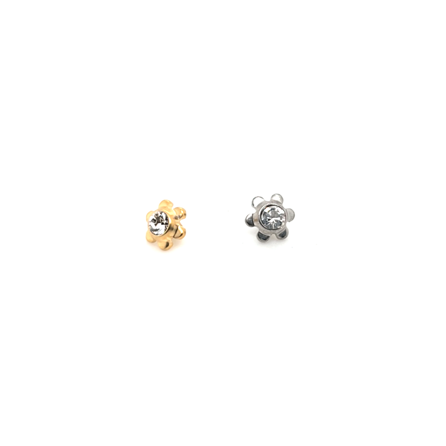 1.6mm(14G) Flower Dermal Anchor Top- Gold Steel (Copy)