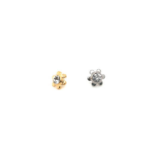 1.6mm(14G) Flower Dermal Anchor Top- Gold Steel (Copy)