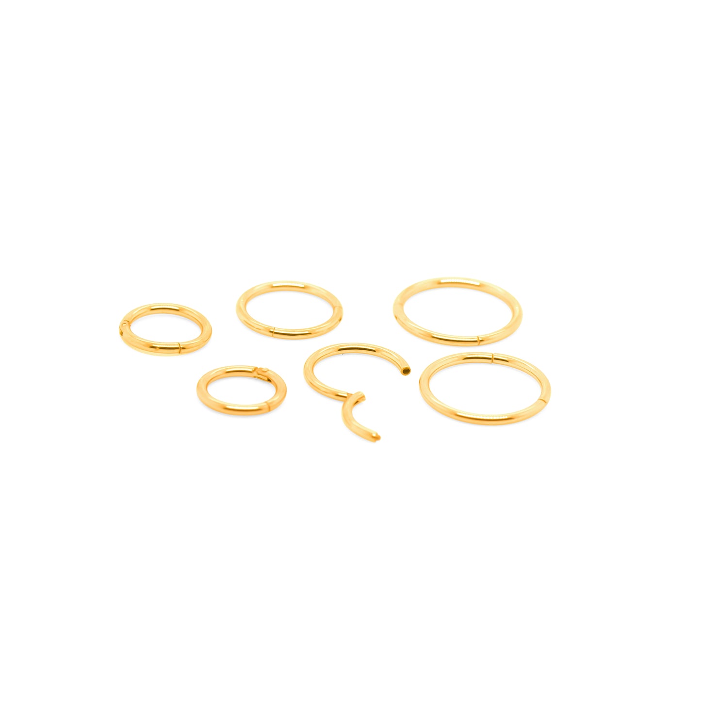 14K Gold- 18G Hinged Segment Hoop