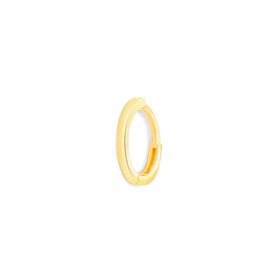 14K Gold- Plain Hoop Earring, Square Shape