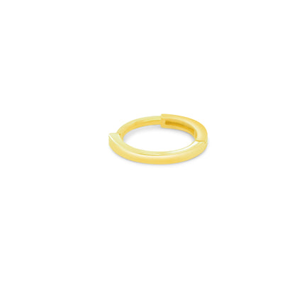 14K Gold- Plain Hoop Earring, Square Shape