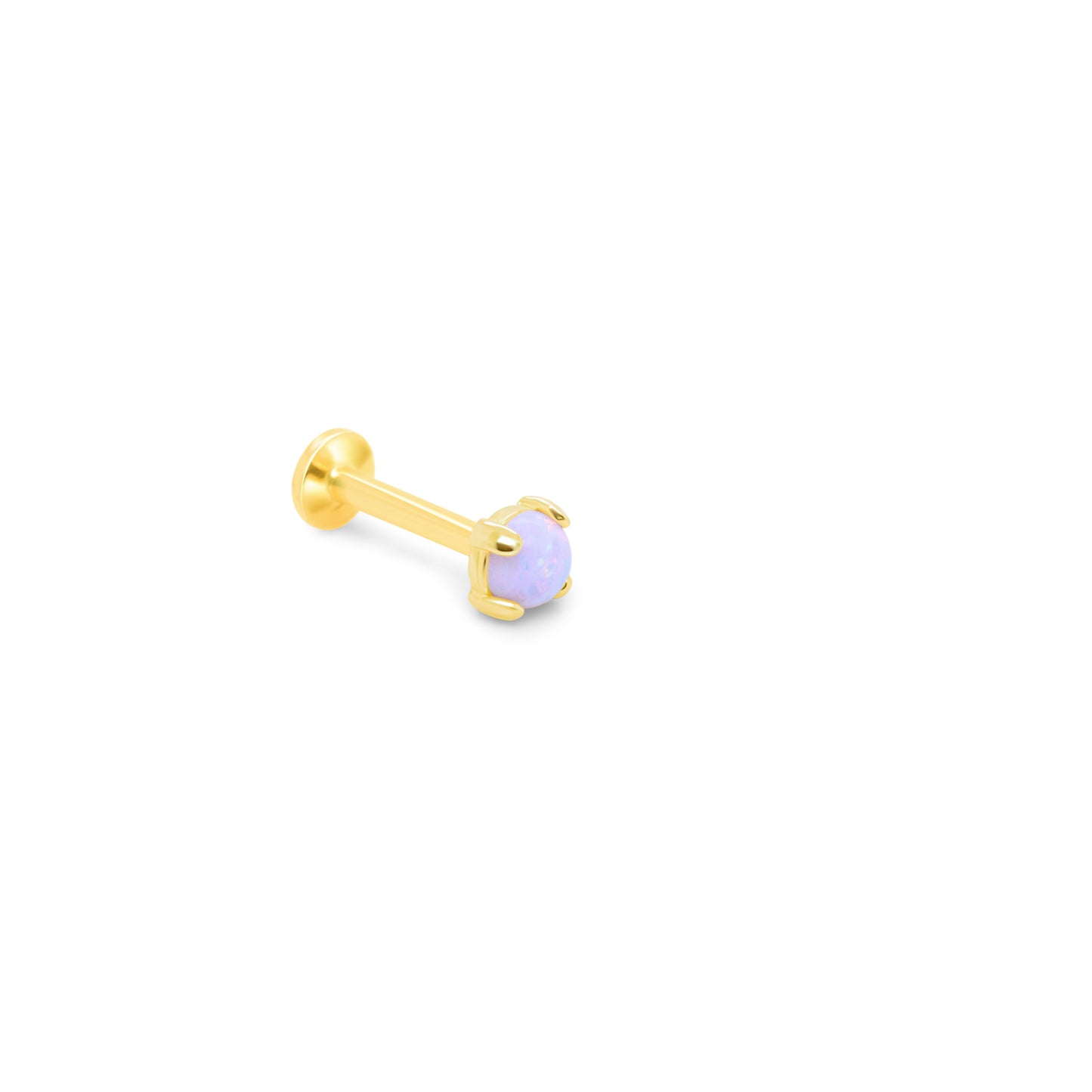 14K Gold- 18g/16g Opal Set Labret