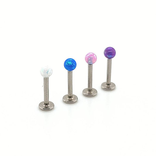 16G Opal Ball Labret- 316L S. Steel