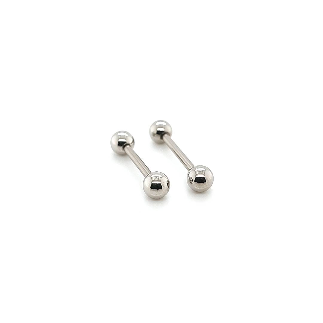 14G Nipple Barbell -5mm Ball-316L S. Steel