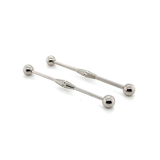 16G/14G Industrial Barbell Multi gem Center-316L S. Steel