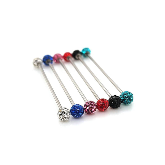 14G Industrial Disco barbell-316L S. Steel