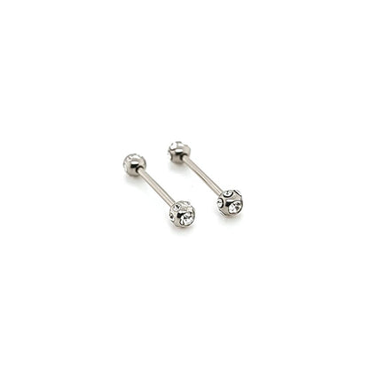 16G Nipple Barbell, Multi Gem-316L S. Steel