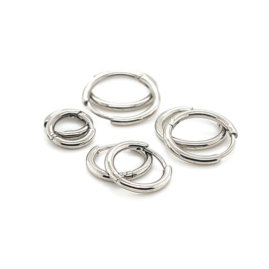 1.6mm Thin Round Hoop Earring- 316L S. Steel