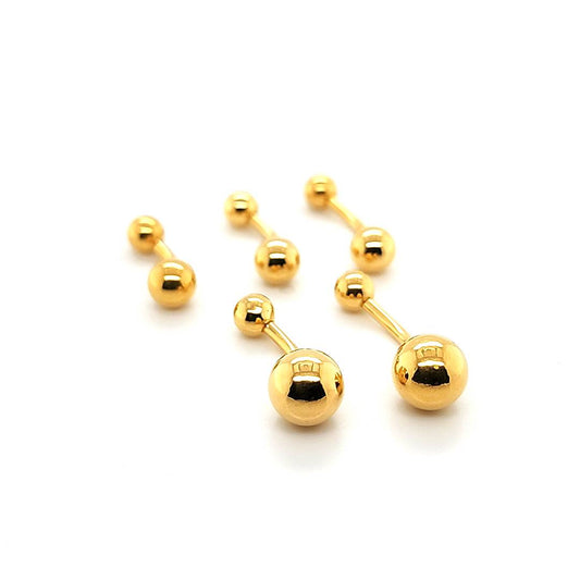 14G Belly Plain Ball-Gold Steel