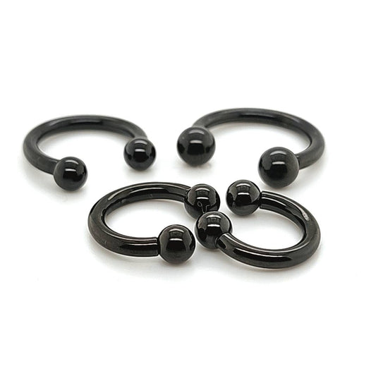 10G CBB Horseshoe, Ball-Black Steel