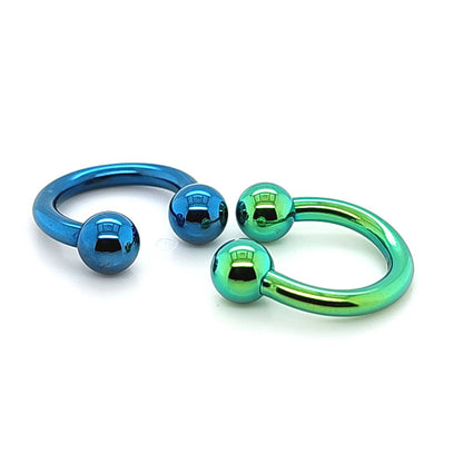 10G CBB Horseshoe, Ball-Color Steel
