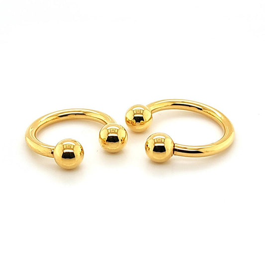 12G CBB Horseshoe, Ball-Gold Steel