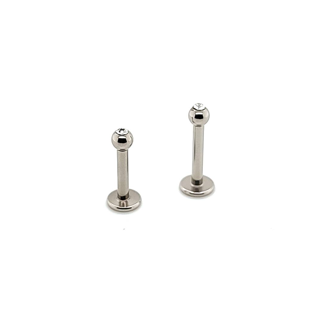 14G Labret, Small Stone Ball -316L S. Steel