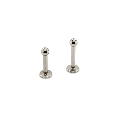 14G Labret, Small Stone Ball -316L S. Steel