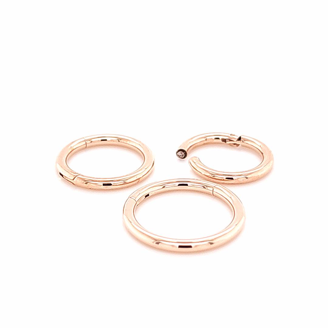 14G Hinged Segment Clicker - Rose Gold Steel