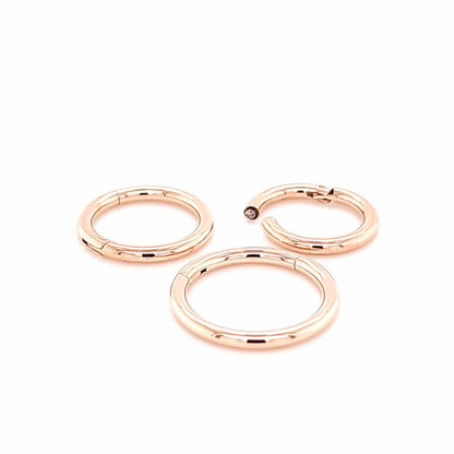 14G Hinged Segment Clicker - Rose Gold Steel