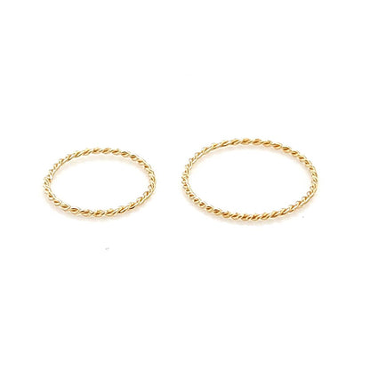 14K Gold- 22G Nose Hoop Twist