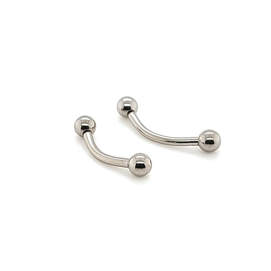 16G Threadless Curved Barbell - F136 Titanium