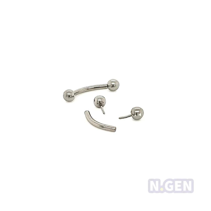 16G Threadless Curved Barbell - F136 Titanium