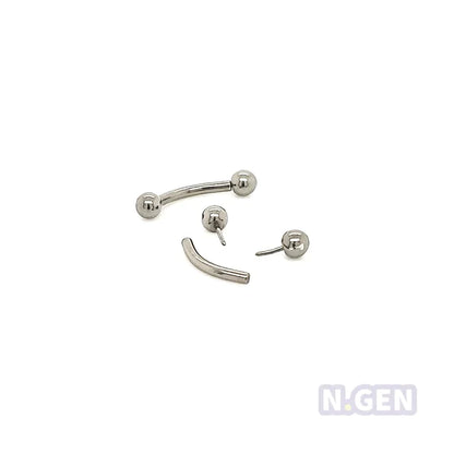 16G Threadless Curved Barbell - F136 Titanium