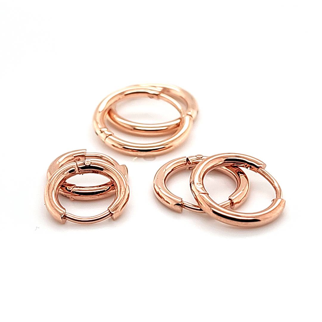 2.0mm Thin Round Hoop Earring- Rose Gold Steel