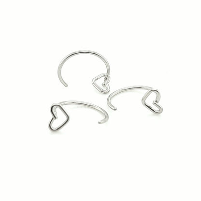 20G Nose Hoop, Heart Flexible-316L S. Steel