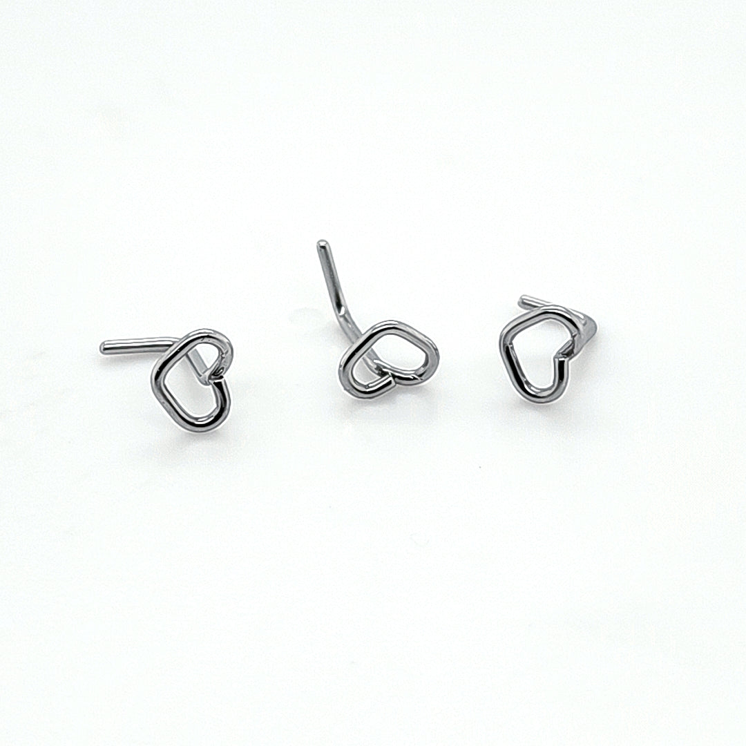 20G Nose L Shape, Heart - 316L S. Steel