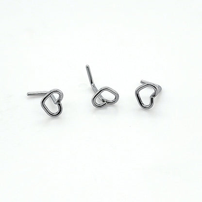 20G Nose L Shape, Heart - 316L S. Steel