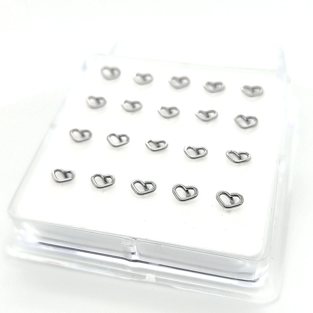 20G Nose L Shape, Heart - 316L S. Steel