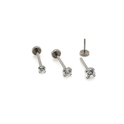 20G Back Push Flat back Nose - F136 Titanium