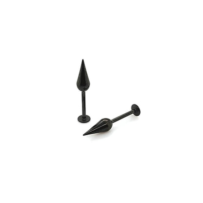 16G Tear Drop Labret, Cone-Black Steel