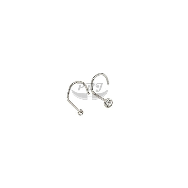 20G/22G Nosescrew, Jeweled-Gold Steel